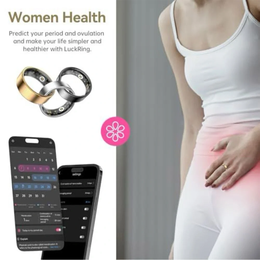 Smart Ring Fitness Tracker with Heart Rate & Sleep Monitoring